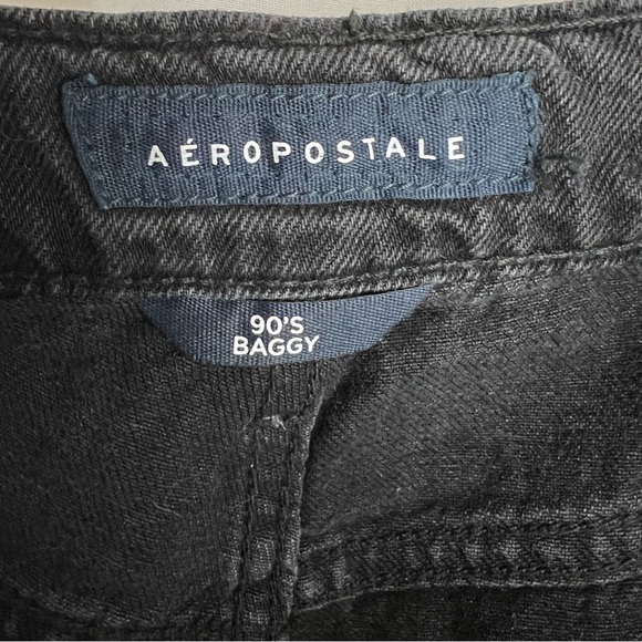AéRopostale, 90s baggy jeans Women’s Size 0 Black distressed - Picture 6 of 8